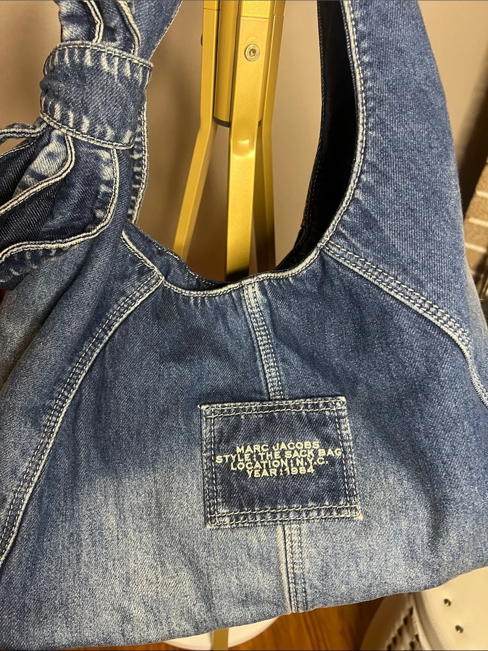 Marc Jacobs Denim Blue Bow-Accent Shoulder Bag - Picture 5 of 9